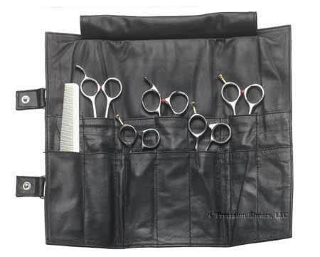 Leather Shear Case Tri-Fold 14 pockets Model: LC1003