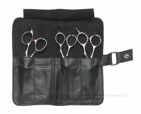 Leather Bi Fold Shear Case Model: LC1036 has 4 pockets 