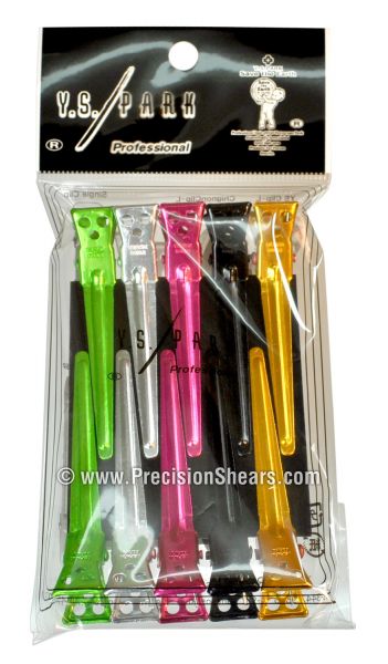 YS Park Medium Clips 5-Pack: Black, Silver, Green, Gold & Pink